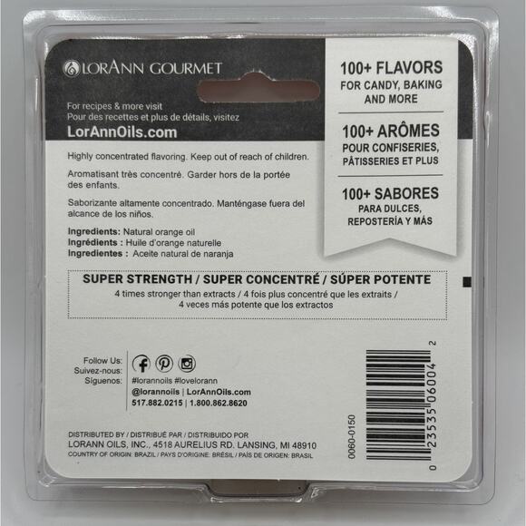 Lorann Oils Candy & Baking Flavoring Orange Oil Natural 1 Dram Bottle Pack of 2 - Picture 3 of 4